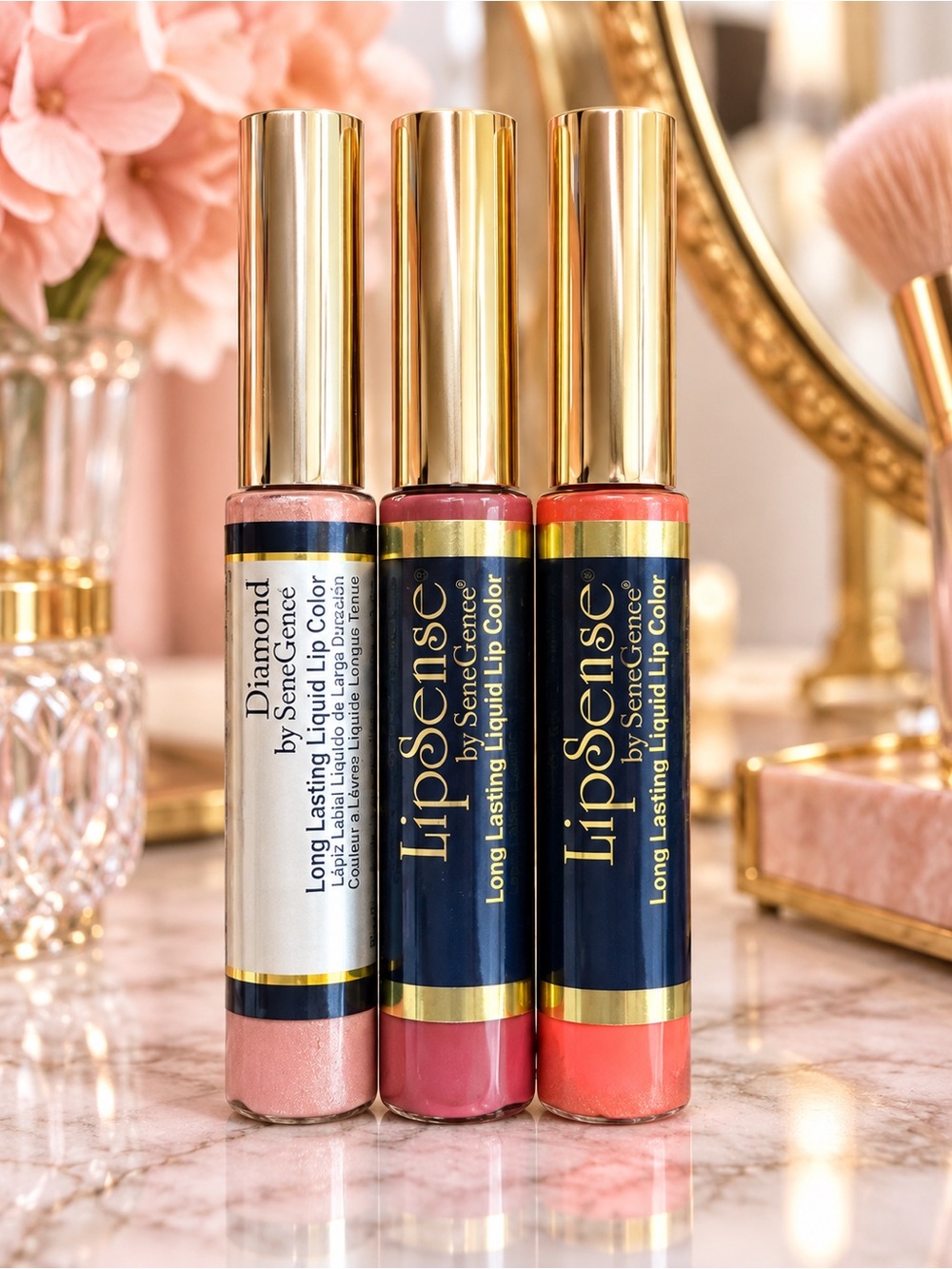 LipSense SeneGence Lip Color Lot of 3 New Sealed Praline Rose Berry Persimmon